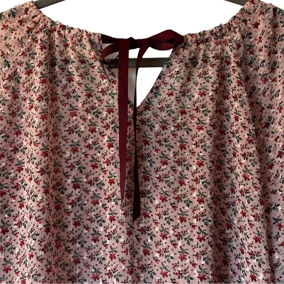 Matilda Jane Clothing blouse, pink with floral embroidery. Size XL - Picture 4 of 11